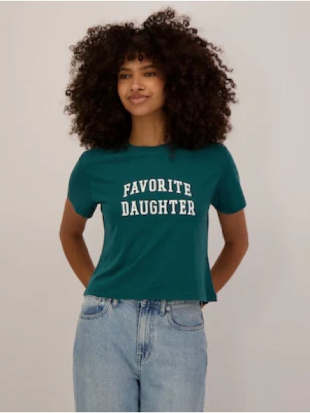 Favorite Daughter The Collegiate Logo Crop Tee NWT